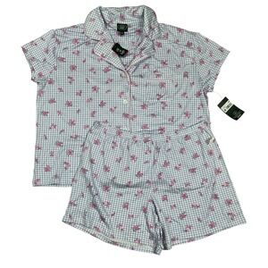 Laura Ashley Women's Pajama Set PJs Shabby Chic Rose Floral M